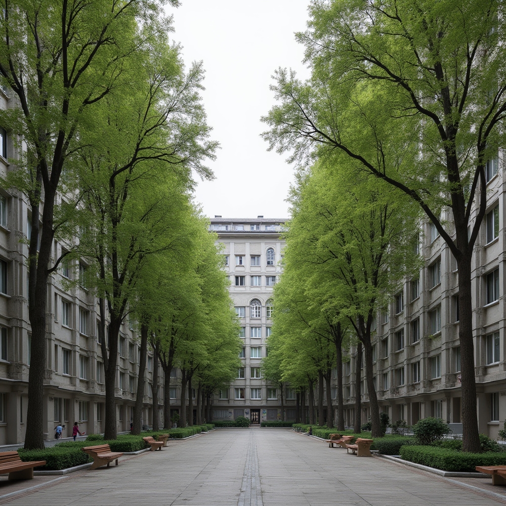 Деревья на придомовой территории жилого комплекса